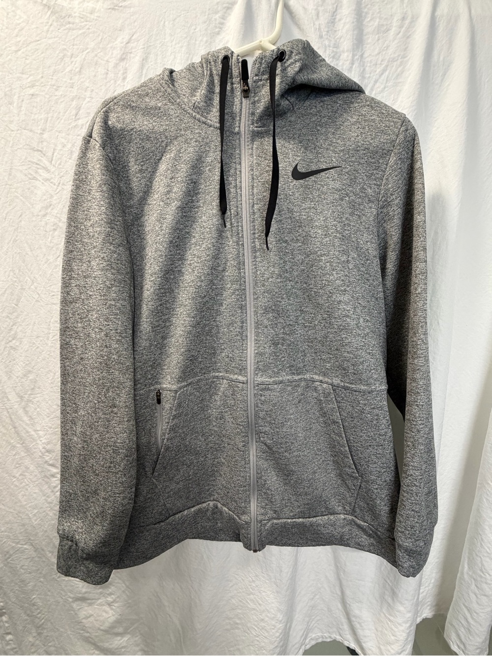 Nike Grey Heather Full-Zip Performance Hoodie Jacket